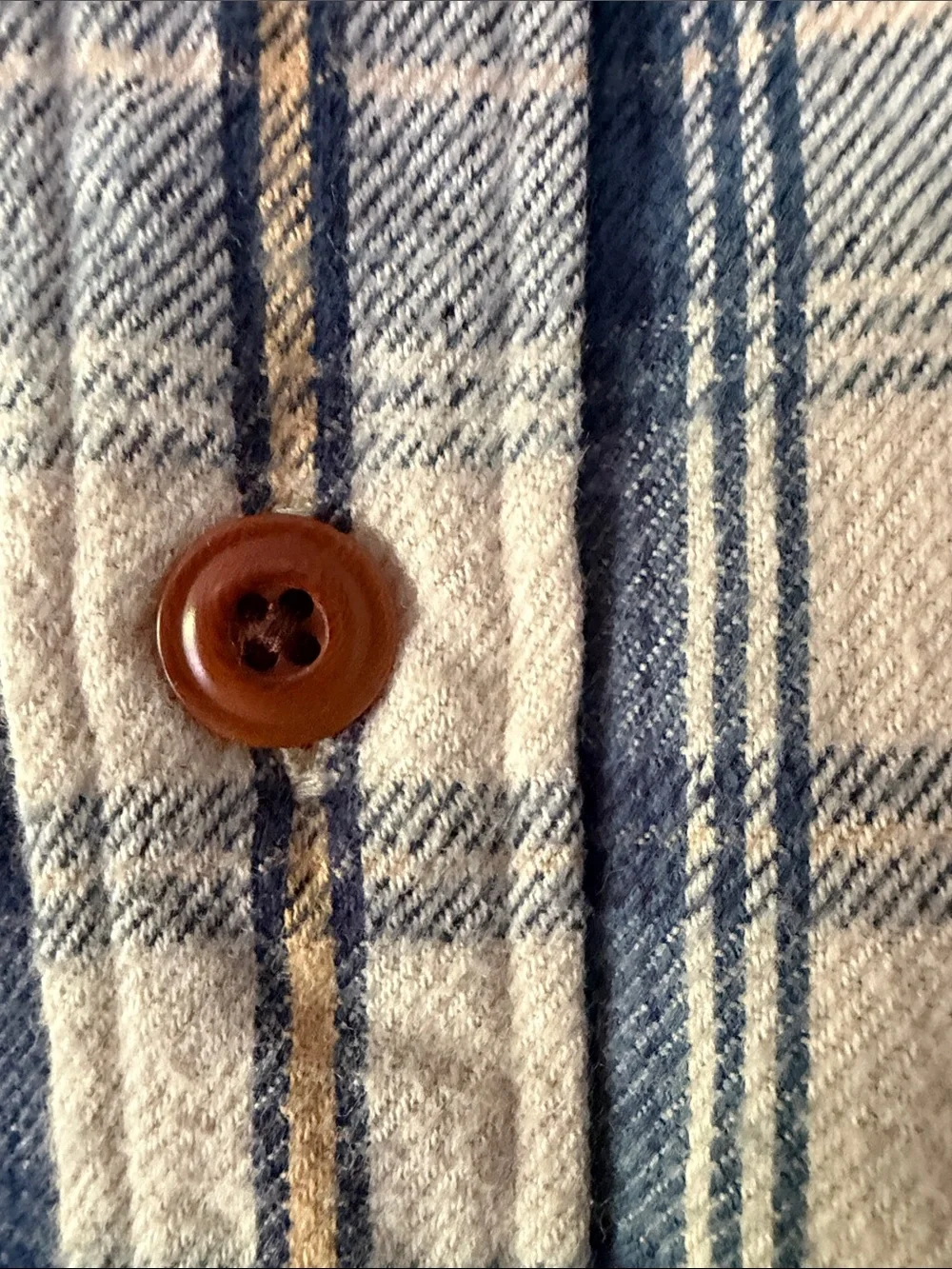 J. Crew Midweight Flannel Double Brushed Mens M Slim Blue, Cream & Yellow Plaid
